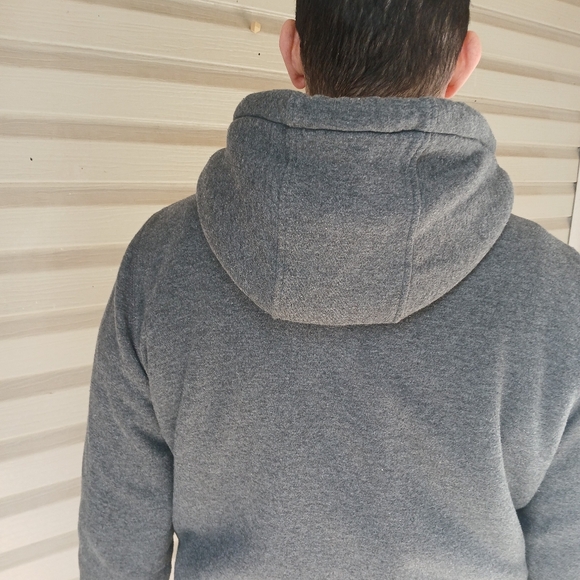 Buffalo David Bitton Sherpa Lining Cotton Jacket Hoodie Mens Size M Gray - Picture 14 of 16